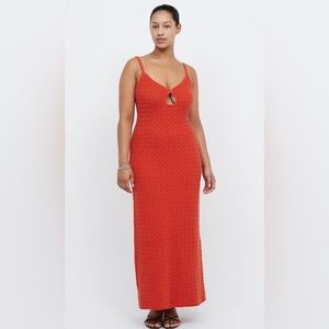 NWT BEC & BRIDGE Effie Knit Dress Sz Small in Fire Orange